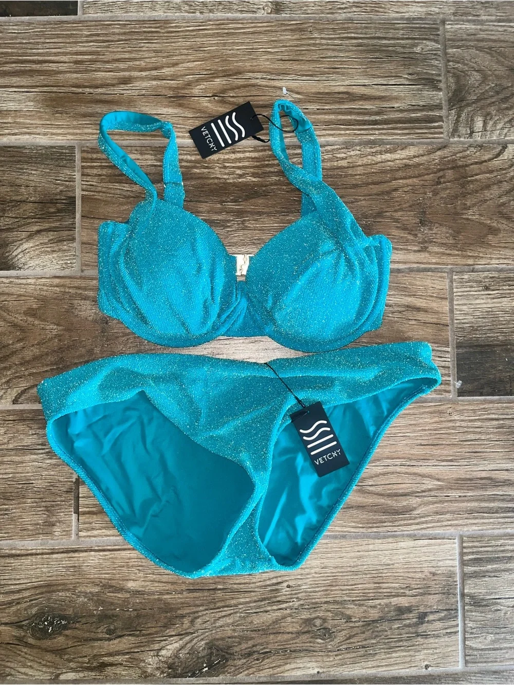 NWT Vetchy Laguna Bikini Emerald Set